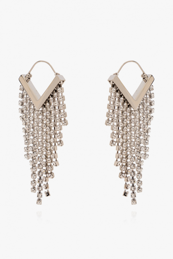 【送料&関税込】Isabel Marant Crystal Earrings Crystal-embellished fringe earrings in silver - Isabel